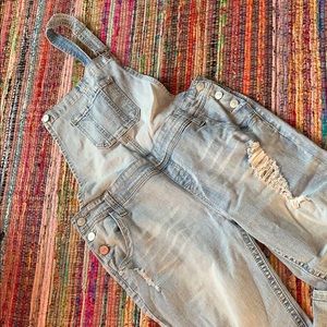 Distress One Shoulder Overalls